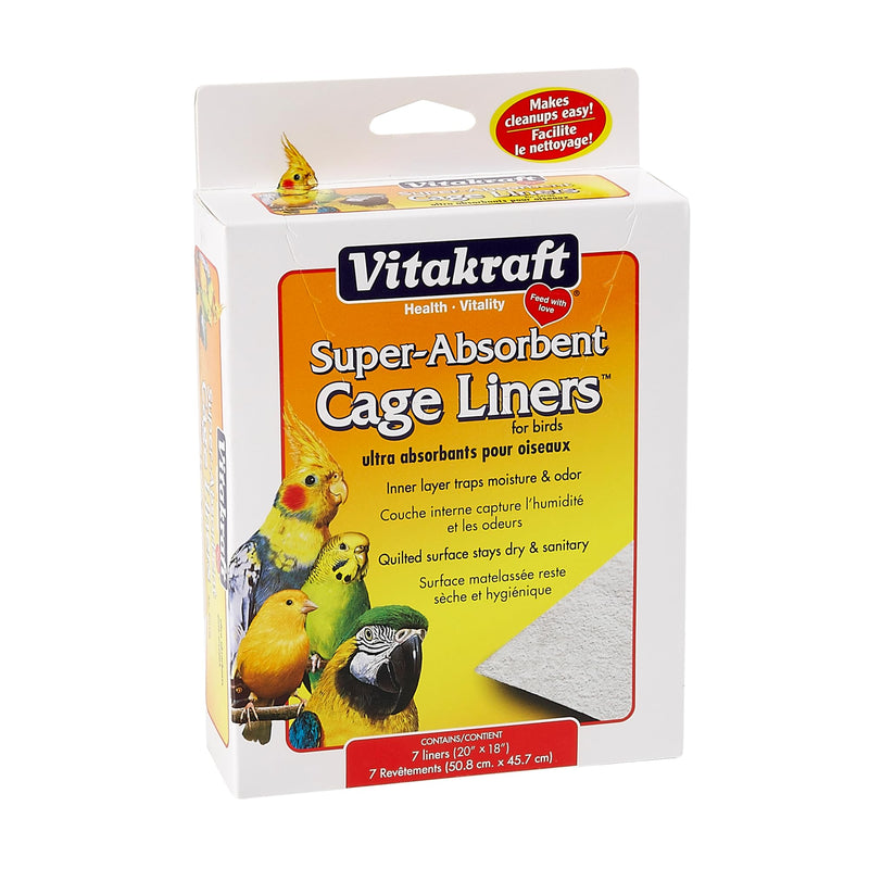 Vitakraft Cage Liners for Birds - For Parrot, Parakeet, Conure, and Cockatiel Cages White 20