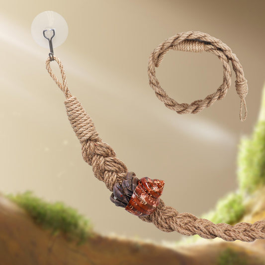 Hermit Crab Climbing Toys, Reptile Rope Ladder Supplies, Tank Aquarium Terrarium Vines Accessories, Habitat Decor for Lizards Geckos Snakes Bearded Dragon