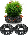 Shrimp Cave for Fish Tank Plants, 2-Pack Round Aquarium Caves for Cherry & Dwarf Shrimp, Plant-Compatible Shrimp Tank Ac