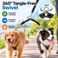 Double Dog Leash 360 Swivel Tangle Free for 2 Dogs 15-27 Inch