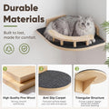 Cat Wall Shelves with 3 Steps, Wooden Cat Wall Furniture up to 15lbs, Floating Stairs for Small/Medium Cats, Kitty Wide Climber Shelf with Cozy Perch for Indoor