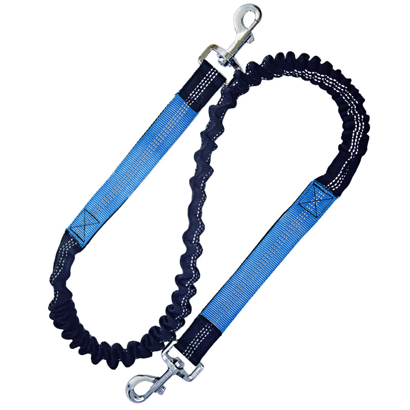 Bungee Dog Leash Extension Attachment 4ft with Double Swivel Clips for Bicycle, Running，Reflective Shock Absorbing Lead for Dogs up to 150 lbs (1, Blue-Reflective)
