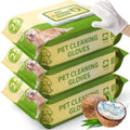 75 Pack Pet Glove Wipes for Dogs Cats, No-Rinse Wipes for Paws, Butt, Eyes, Ears & Face, Gentle Daily Grooming & Travel 