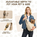 Dog Carrier Sling for Small Dogs/Cats Up to 15 lbs - Multi-Pocket Oxford Pet Sling Carrier Bag with Adjustable Strap (Beige)