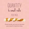 Better Belly Proteins with Real Venison Small Rolls 6 Count, Digestible Rawhide for Dogs, 4.2 OZ