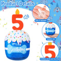 Dansydaisy Dog Birthday Cake Toy Accessories for Girl Boy Gifts, Squeaky Plush Toy for Dog Birthday Party Decor Favor for Large, Medium and Small Dogs(5th,Blue)