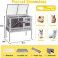 Aivituvin 2-Story Indoor Rabbit Hutch Guinea Pig Cage with Stand, Wooden Bunny Cage Small Animal Cages with Chew-Proof R