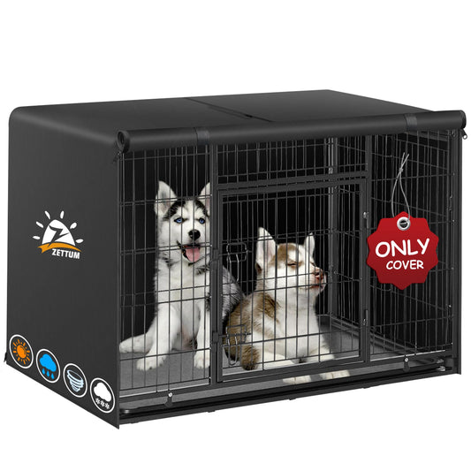Zettum Dog Crate Cover 30 Inch - 600D Kennel Crate Covers for Dog Cage Waterproof & Heavy Duty, Small Dog Cage Cover Universal Fit for Most Wire Pet Crates - 30 x 20 x 20 Inch (Cover Only)
