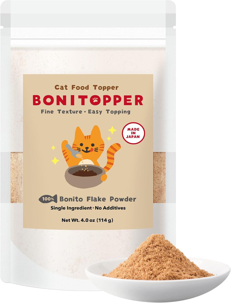 BONITOPPER Cat Food Topper, 100% Bonito Flake Powder, Made in Japan, 4 oz
