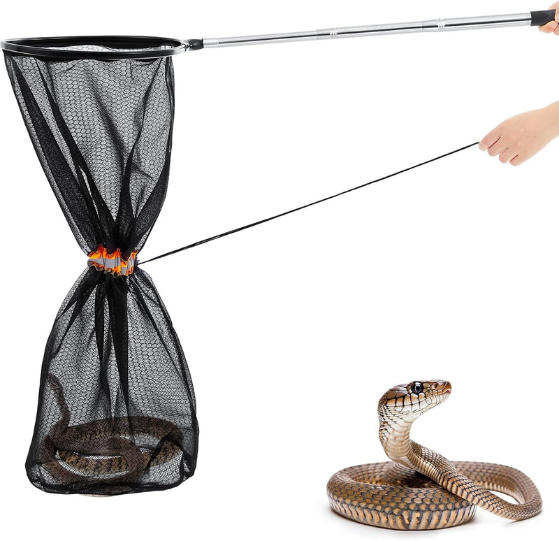 Qualirey Snake Catcher Net Rattlesnake Grabber Snake Grabber Tool Snake Handling Tools Telescopic Pole Stick with 16.2''
