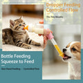 Pet Feeding Kit for Newborn Cats & Dogs | 50ml Milk Bottle + Dropper + 4 Replaceable Nipples | Kitten & Puppy Nursing Tools