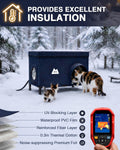 Weatherproof Heated Cat House for Cats, Blue, 14.75"x26.55"x20.5"
