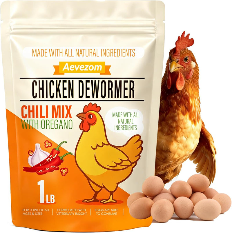 Naturals Armor Chicken Dewormer Powder - Natural Herbal Formula with Chili,Garlic,Oregano, Chili Mix Wormer for Flock Po