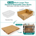 3-Pack Jumbo Disposable Cat Litter Box, Waterproof Cardboard Litter Box, Foldable & Portable for Travel and Home, Recycl