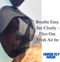 Stretchy Horse Fly Mask with Ears, Extra-Large Eyes & Mane Opening – Soft, Breathable Fly Mask for Horses, Tangle-Free D