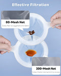 Pawfly Brine Shrimp Net Kit- 80 & 200 Mesh Sieve for Hatchery, Fine Artemia with 2 Pipettes and 5 Storage Tubes, Dense M