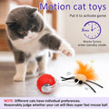 Giociv Interactive Cat Toys Ball for Indoor Cats Fast Rolling on Carpet, Chirping & Motion Activate Cat Toys (Red)