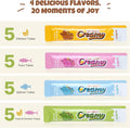 M-PETS Creamy Lickable Cat Treats – 4 Flavor Variety Pack, 20 Tubes of Healthy Squeeze Up Snacks with Functional Nutrients for Hydration, Skin & Coat, and Digestive Health – Grain Free, High Protein