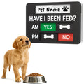 EliteSign Pet Feeding Reminder Supplies with Built-in DIY Name Slot, Feed Tracker for Dog Cat & Household Pets, Prevent Overfeeding or Missed Feeds, Includes Acrylic Cover, Tapes, Black, 6.5"x4.5"