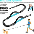 Uppetly Hands Free Dog Running Leash with Zipper Pouch, Dual Handle, Elastic Bungees Retractable Rope for Medium and Large Dogs, Waist Bag Pack Carry Phones for Walking Hiking Biking (Large, 25-120lb)