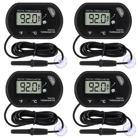 4Pcs Aquarium Thermometer Fish Tank Thermometer Reptile Fahrenheit Terrarium Water Temperature Indicator Test Digital wi