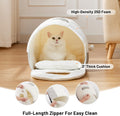 ZOMISIA Cat Bed Cave for Indoor Cats, 2-in-1 Cat Cave for Kittens and Small Pets with Removable Washable Cushioned Pillow, Enclosed Cat Bed Cozy Cat House Hideout with Non-Slip Bottom, 15 Inches