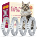 Natural Flea and Tick Collar for Cats – 4 Pack, Long-Lasting Protection, Waterproof, Adjustable Size for Kittens and Adult Cats