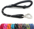 ZALER Short Dog Leash, 18 Inches Rope Traffic Leashes for Dogs, Reflective Dog Lead with O-Ring, Heavy Duty Pet Leash fo