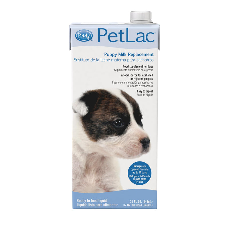Pet-Ag PetLac Liquid for Puppies - 32 oz - Ready-to-Feed Milk Replacement for Puppies Newborn to Six Weeks Old - Easy to Digest