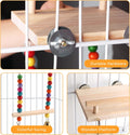 CZWESTC Natural Wood Bird Perch Swing - Cage Platform for Budgies, Cockatiels, Parakeets & Small Birds - Adjustable Play Rest Gym