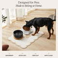 Ralxion Scalloped Dog Feeding Mat, Absorbent Mats for Dog Food and Water Bowl, Dispenser, Cute Elegant Aesthetic Khaki Beige Scallop Pet Placemat for Dogs, Cats, Puppy Accessories, 14" X 19”
