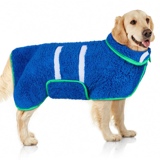 Dog Bathrobe Super Absorbent Dog Towels Large Quick Drying Robes for After Bath Soft Adjustable Warm Keeping Dogs Towel(S-XXL)