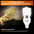 REPTI ZOO UVB Light for Desert Reptile 2 Pack, 10.0 26W UVA UVB Reptile Light Bulb, UVB Spiral Compact Lamp for Bearded 