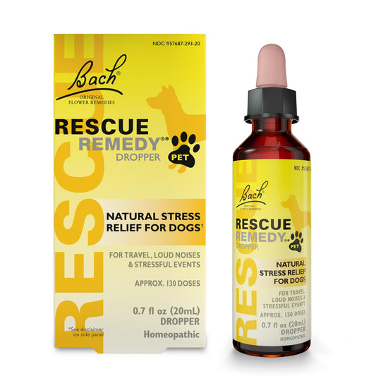 RESCUE Remedy Pet Dropper for Dogs - 20 mL - Stress & Tension Support for Dogs with Bach Natural Flower Essences - Sedative-Free, Homeopathic Liquid Formula - for All Breeds, Ages & Weights