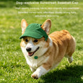 Pet Dog Baseball Cap, Cat Hat, Cat Dog Sun Cap with Ear Holes, Adjustable Puppy Outdoor Sun Hat (Pure Green, Large)