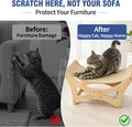 Cat Hammock Bed for Large Cats, Elevated Wooden Bed with Natural Sisal Scratching Mat, Cozy Lounge with Soft Cushion, Su