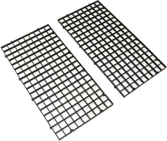 RLECS 2pcs 30cm x 15cm Plastic Grid Divider Tray Egg Crate Louvre Aquarium Fish Tank Bottom Isolation, Black