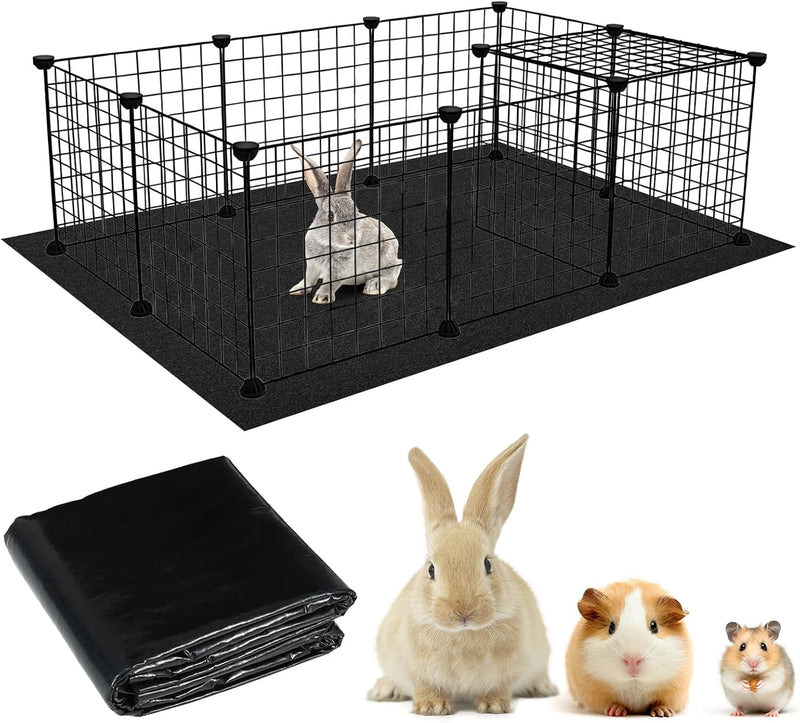 Waterproof Pet Playpen Mat, 59 x 39 Inch Guinea Pig Cage Liner Reusable Floor Pad with Non-Slip Backing Perfect for Rabb