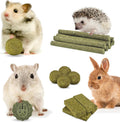ERKOON 25Pcs Bunny Chew Toys, 100% Natural Timothy Hay Biscuit&Treats Sticks, Chew Toy for Teeth for Rabbit Chinchilla G