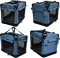 EliteField 4-Door Folding Soft Dog Crate with Curtains (2-Year Warranty)