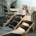 MEWANG Wood Pet Stairs & Ramp for Small/Medium Dogs and Cats, Aging Pets – 2-in-1 Foldable, Portable, Non-Slip Pet Ladder for Tall Beds, Couches,Cars–Holds Up to 220 lbs (31.5" L x 17.2" W x 25.0" H)