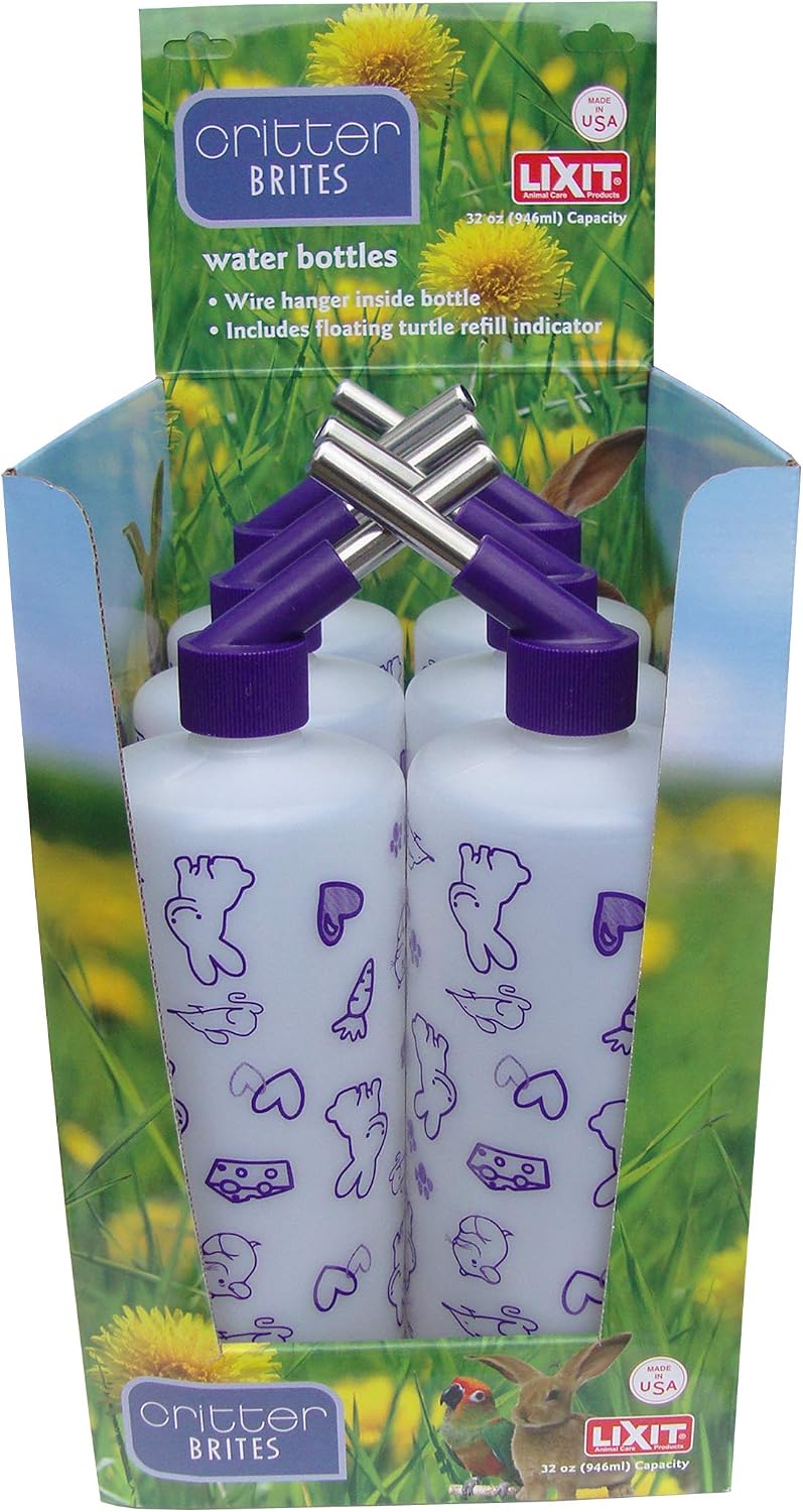 Lixit® Bulk Water Bottles with Display Case for Rabbits, Ferrets, Chinchillas, Rats, Mice, Guinea Pigs', and Other Small