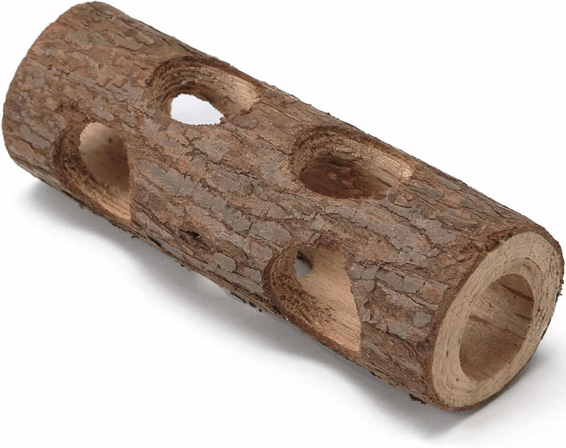 Natural Wood Tunnel Hamster Tunnel for Hamster Reptile Small Animals Cage Hollow Tree Trunk Hideout Toy (7.9