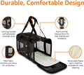Amazon Basics Airline Approved Soft-Sided Mesh Pet Travel Carrier with Shoulder Strap, Removable Washable Fleece Pad, Top Opening, Ventilation for Dog, Cat, up to 22 pounds, 19.7Lx12Wx12H in., Black