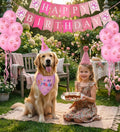 Dog Birthday Party Supplies,Dog Birthday Bandana Set, Numbers,Flag,Balloon