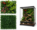 2-Pack Reptile Terrarium Green Plant Background Decor for Amphibian Habitat