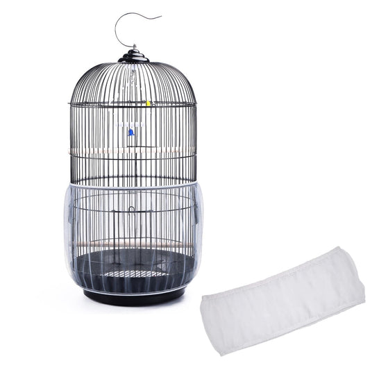 Hufopik Bird Cage Seed Catcher, Suitable for Ranging from 39 to 71 Inches, Stretchy Form Fitting Mesh Skirt Cover for Parrot Enclosures, Parakeet Cage, Bird Cage Accessories, Small Bird Cage