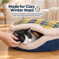 Cat Bed Cave - Enclosed Hideaway with Detachable Lid for Kitten