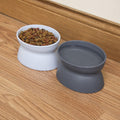 Kitty City Elevated Cat Bowls (Set of 2), Whisker-Friendly Raised Cat Food & Water Dishes, Modern Pedestal Design, Dishw