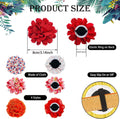 URABLAZ Dog Collar Large Flowers, 55 Pieces Multi-Color Pet Christmas Floral Charms Flower Bow Ties Attachment for Puppy Dogs Cats Grooming Accessories